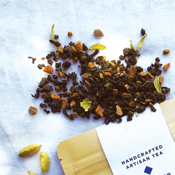 green masala chai mountain blend - green tea, cardamom, cinnamon, saffron